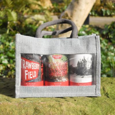 STRAWBERRY FIELD JUTE BAG 3 TUB GIFT SET