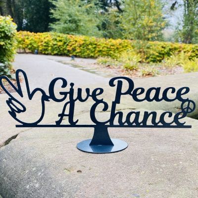 DOVE GIVE PEACE METAL STAND